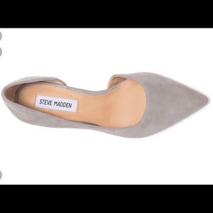 Gray Suede kitten heels, size 8.5